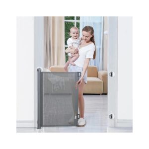 Retractable Baby Gate for Kids and Pets - Safe and Convenient Installation