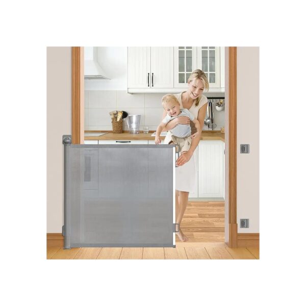 Retractable Baby Gates with Adjustable Height and Width for Secure Home Entry