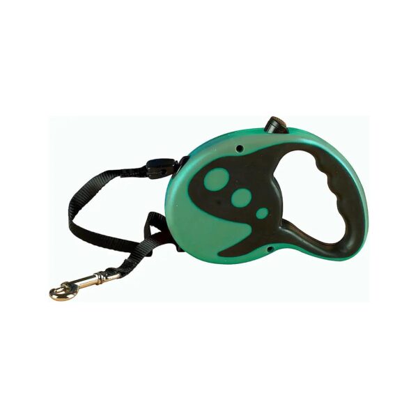 Retractable Dog Lead 21 Foot Large Green Patterned Nylon