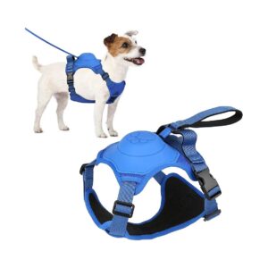 Retractable No-Pull Dog Harness for Safety Use with 4 Adjustable Straps