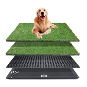 Reusable Artificial Dog Grass Pad with Tray for Indoor Outdoor and Balcony