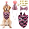 Reusable Dog Birthday Party Set with Adjustable Hat and Scarf