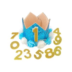 Reusable Pet Birthday Crown with Numbers 0-9 and Glue Dots for Customization and Comfort