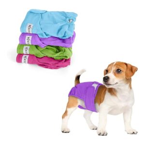 Reusable Pet Diapers for Small Female Dogs Machine Washable and Absorbent Pack of 4