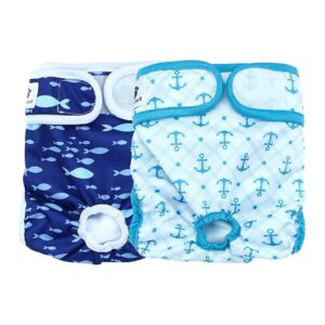 Reusable Washable Ocean Style Female Dog Diapers for Untrained or Incontinent Dogs