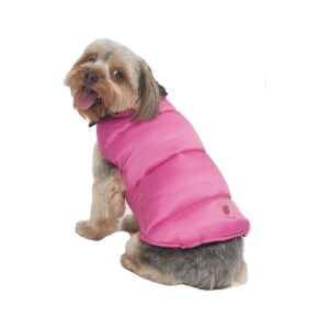 Reversible Black and Pink Dog Coat with Large Size and Adjustable Straps