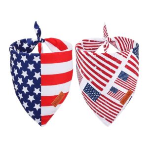 Reversible Patriotic Dog Bandanas with American Flag Design for Large Dogs