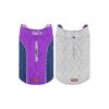 Reversible Thick Padded Dog Coat with Adjustable Fit for Small to Large Puppies Purple