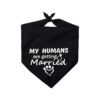 Reversible Triangle Bibs Pet Scarf for Dogs with White Letters on Black Background