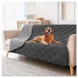 Reversible Waterproof Pet Bed Cover for Dark Grey and Grey Dogs Cats 52x82 inches