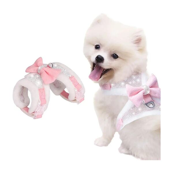 Rhinestone Dog Harness with Adjustable No Pull Design for Comfort and Support