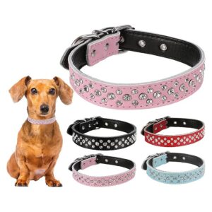 Rhinestone Studded Adjustable Dog Collar for Small Medium Large Dogs