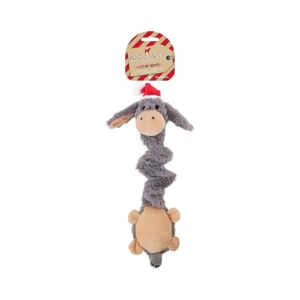 Robust and Durable Plush Donkey Dog Toy with Stretchy Neck and Squeaker