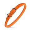 Rolled Leather Dog Collars in Orange with Soft Padded Lining W1/2'' - L19'