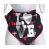 Romantic Valentine's Day Bandana for Large Breed Dogs with Love Print