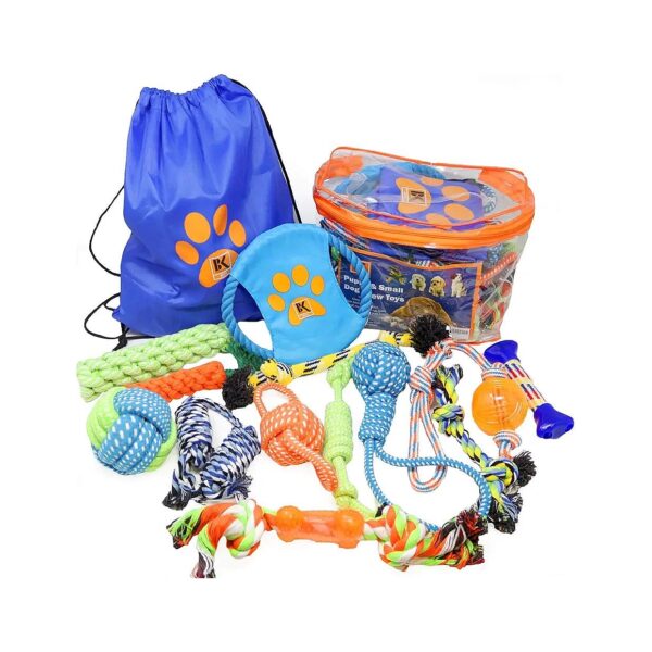 Rope Toy Bundle for Small Dogs, 13-Piece Assortment for Teething and Playtime