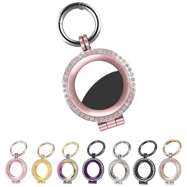 Rose Gold Apple Air Tag Accessories with AirTag Holder and Keychain Ring