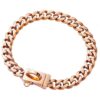 Rose Gold Dog Cuban Link Chain Collar, 13MM Wide, for Small Medium and Large Dogs