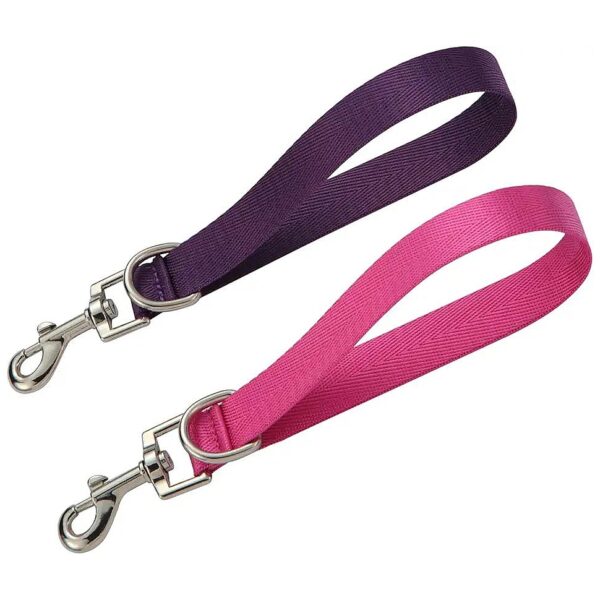 Rosered Purple Nylon Free Traffic Dog Leash with Adjustable Grab Handle for Pet Training