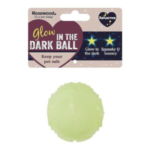 Rosewood Glow in the Dark Bouncing Squeaker Ball for Low Light Play