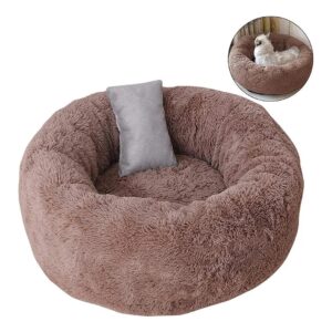 Round Cuddler Pet Bed with Pillow for Cats and Small Dogs Sleep Improvement