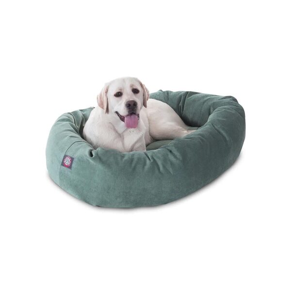 Round Dog Bed with AZURE Micro Velvet Cover and Spine for Head Support 40x29x9