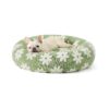 Round Pet Bed for Small Dogs and Cats, Green, with Shaggy Plush and Anti Slip Bottom