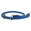 Round Rolled Leather Blue Dog Choke Collar with Comfortable and Stylish Design