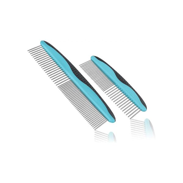 Round Teeth Dog Comb for Small and Large Breeds, Ergonomic Handle for Comfort