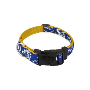 Royal Blue Hawaiian Pattern Dog Collar with Durable Buckle