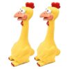 Rubber Chicken Squeaky Toy for Med to Large Dog Breeds Reduces Separation Anxiety