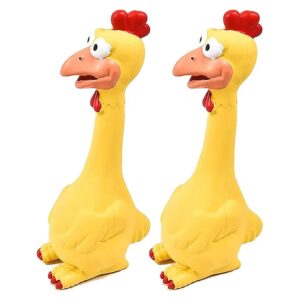 Rubber Chicken Squeaky Toy for Med to Large Dog Breeds Reduces Separation Anxiety