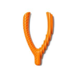 Rubber Wishbone Dog Toy for Medium and Large Dogs Bright Orange Durable Teething Aid