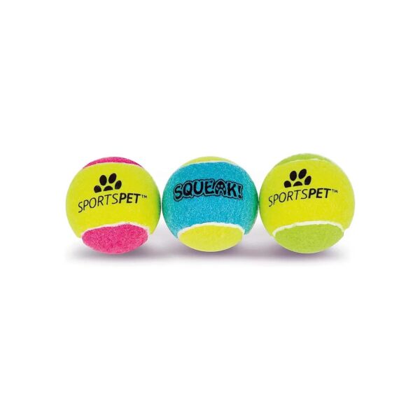 Rubber Yellow Tennis Balls for Dogs, 3 Pack, Bundle of Three