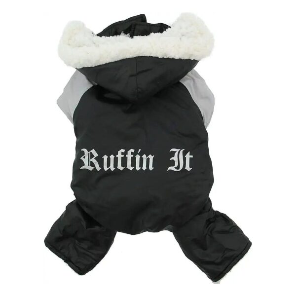 Ruffin It Snowoutfit for Large Dogs with Removable Hood and Silkscreened Design