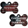 Rustic American Flag Customizable Pet ID Tag with Aluminum Material and USA Made