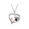 S925 Sterling Silver Dainty Heart Pendant Dog Paw Print Necklace for Women Girls