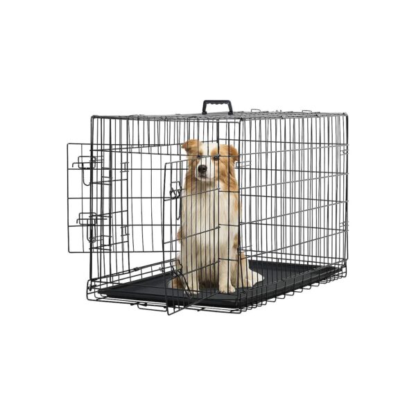 Safe Den and Plastic Tray, 36" Metal Wire Dog Crate