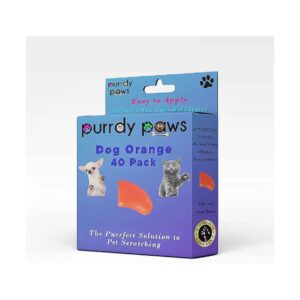 Safe, Long-Lasting Orange Nail Caps for Small Dogs, 40-Pack