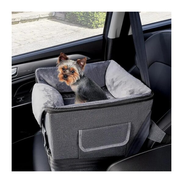 Safe and Comfortable Dog Booster Car Seat with Safety Leash for Small Pets up to 25LBS