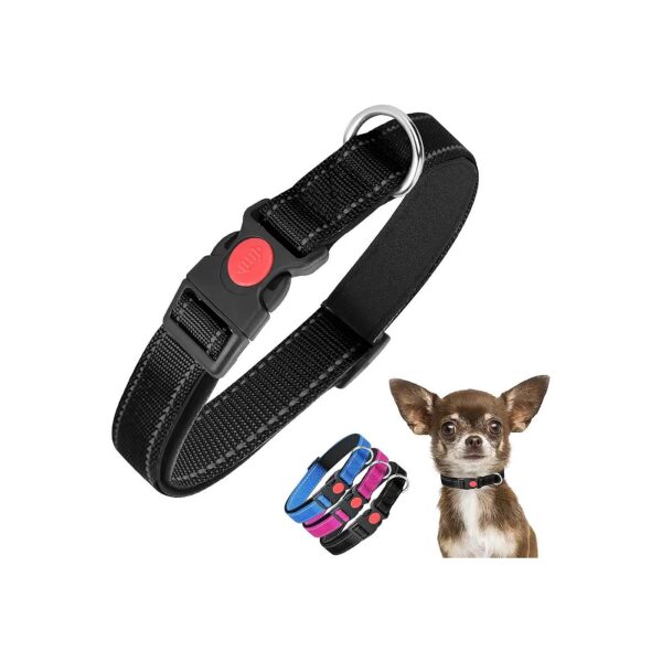 Safe and Comfortable Reflective Dog Collar with Quick Release Buckle and Adjustable Size