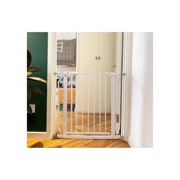 Safe and Convenient Auto-Close Hold-Open Baby Gate for Doorways and Stairways