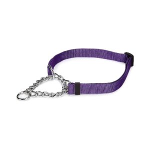 Safe and Durable Martingale Choke Style Dog Collar in Purple 16-24 Inch Adjustable