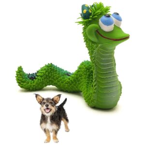 Safe and Durable Squeaky Snake Dog Toy for Small Medium Dogs Natural Rubber Lead-Free