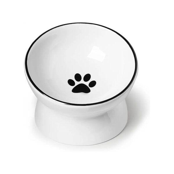 Safe and Easy Cleaning Ceramic Cat and Small Dog Food and Water Bowls with 3-Inch Size