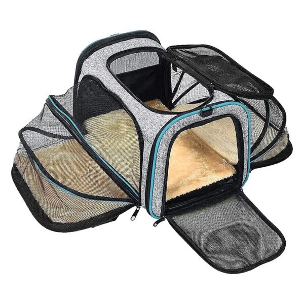 Safe and Easy Expandable Soft-Sided Dog Carrier for Cats and Dogs