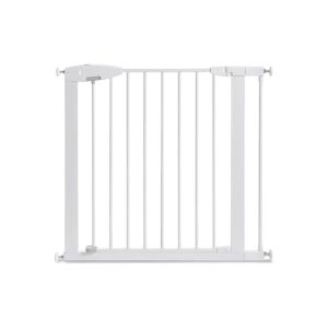 Safe and Easy to Use Baby Gate with Metal Frame Pressure Mounting White