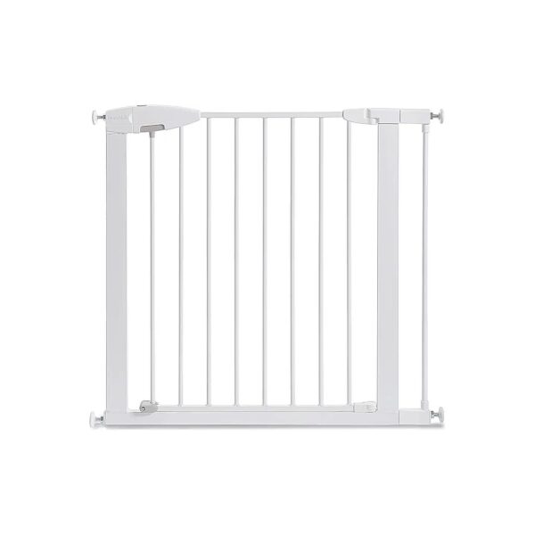 Safe and Easy to Use Baby Gate with Metal Frame Pressure Mounting White