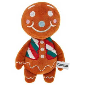 Safe and Fun Plush Chew Toy for Dogs, Gingerbread Man Design, Squeaky and Durable