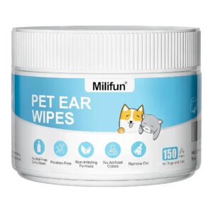 Safe and Gentle Otic Cleanser for Dogs - 150 Count Ear Wipes